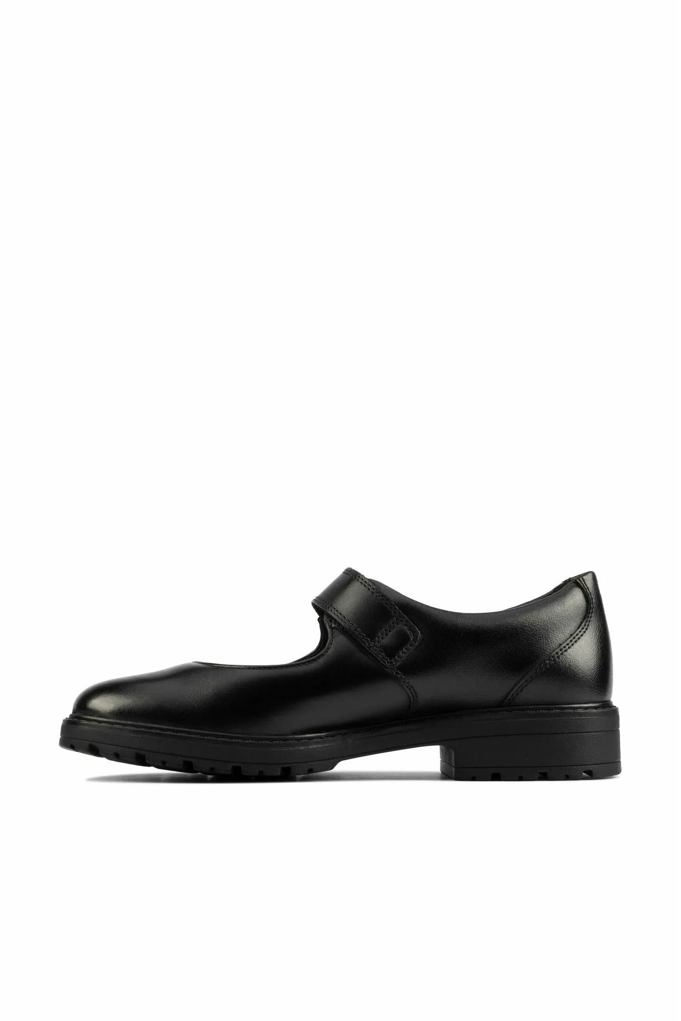Clarks Loxham Walk Youth Black Leather