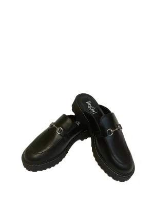 Corkys Wingin It Loafer Slides in Black Smooth