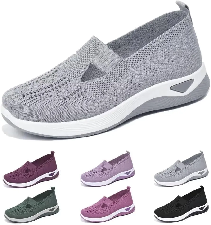 dubuto Women's Walking Shoes 2024 New Wove Breathable Soft Orthopedic Diabetic Comfortable Sneakers for Women Indoor Outdoor Casual Athletic Work Shoes