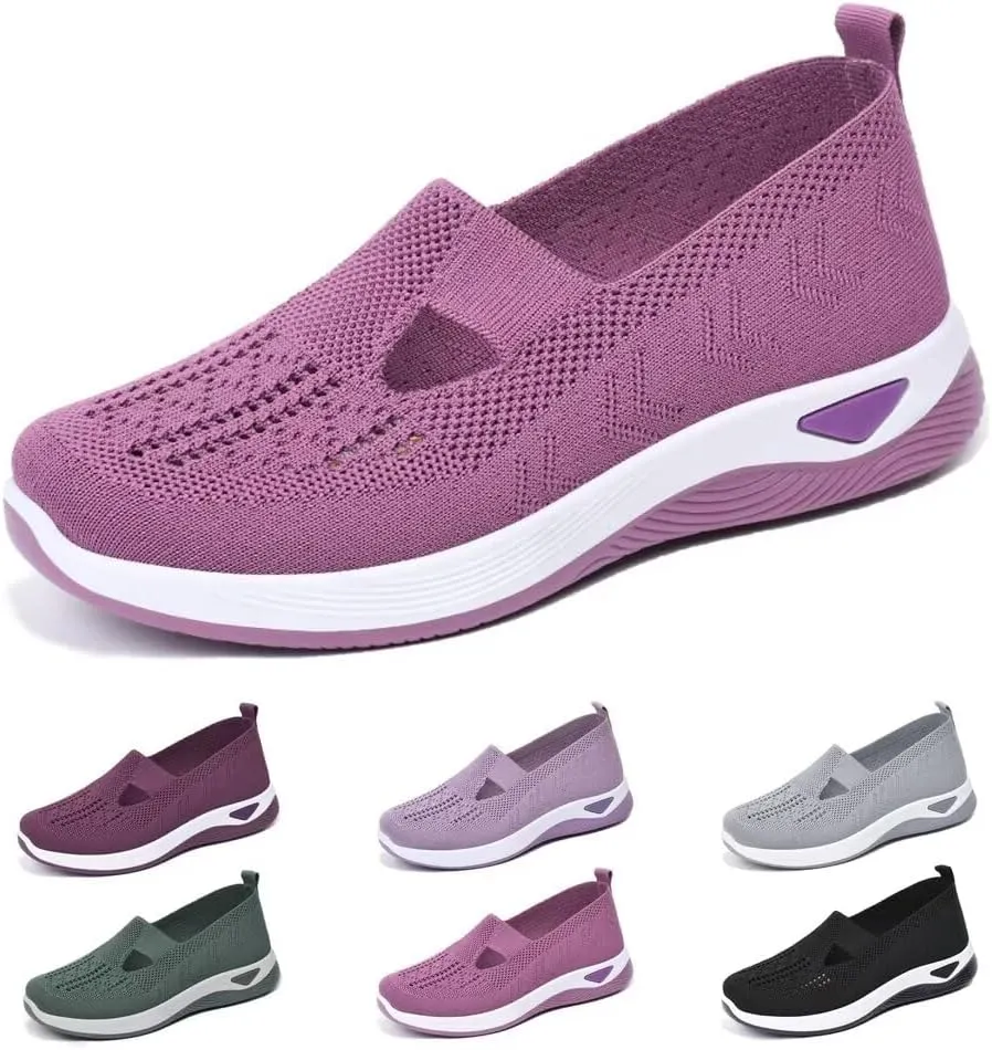 dubuto Women's Walking Shoes 2024 New Wove Breathable Soft Orthopedic Diabetic Comfortable Sneakers for Women Indoor Outdoor Casual Athletic Work Shoes