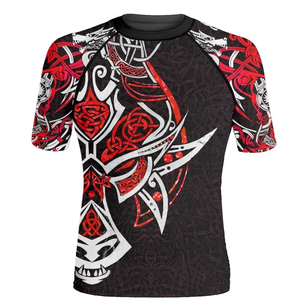 Fenrir Red Viking Men's Short Sleeve Rash Guard