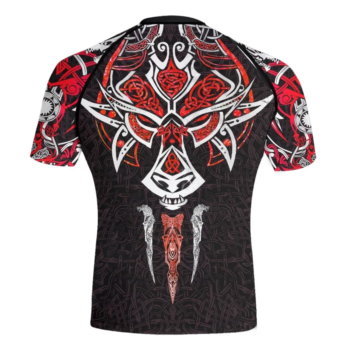 Fenrir Red Viking Men's Short Sleeve Rash Guard