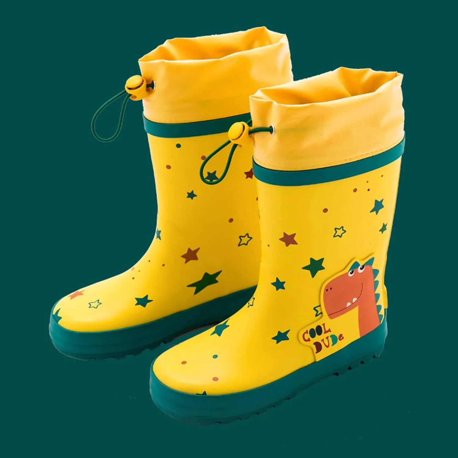 IWIHMIV Rain Boots for Toddler Girls Toddler Kids Lightwight Waterproof Rain Boots Rubber Adjustable Rain Boots