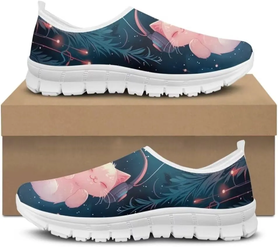 Jeiento Womens Casual Shoes Slip-On Loafers Soft Shoes Travel Jogging Shoes Ladies Comfort Footwear Trainers Workout Flat Shoes