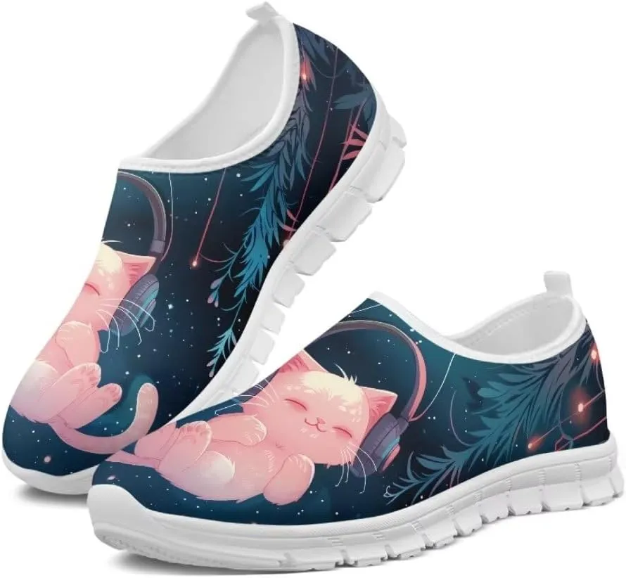 Jeiento Womens Casual Shoes Slip-On Loafers Soft Shoes Travel Jogging Shoes Ladies Comfort Footwear Trainers Workout Flat Shoes