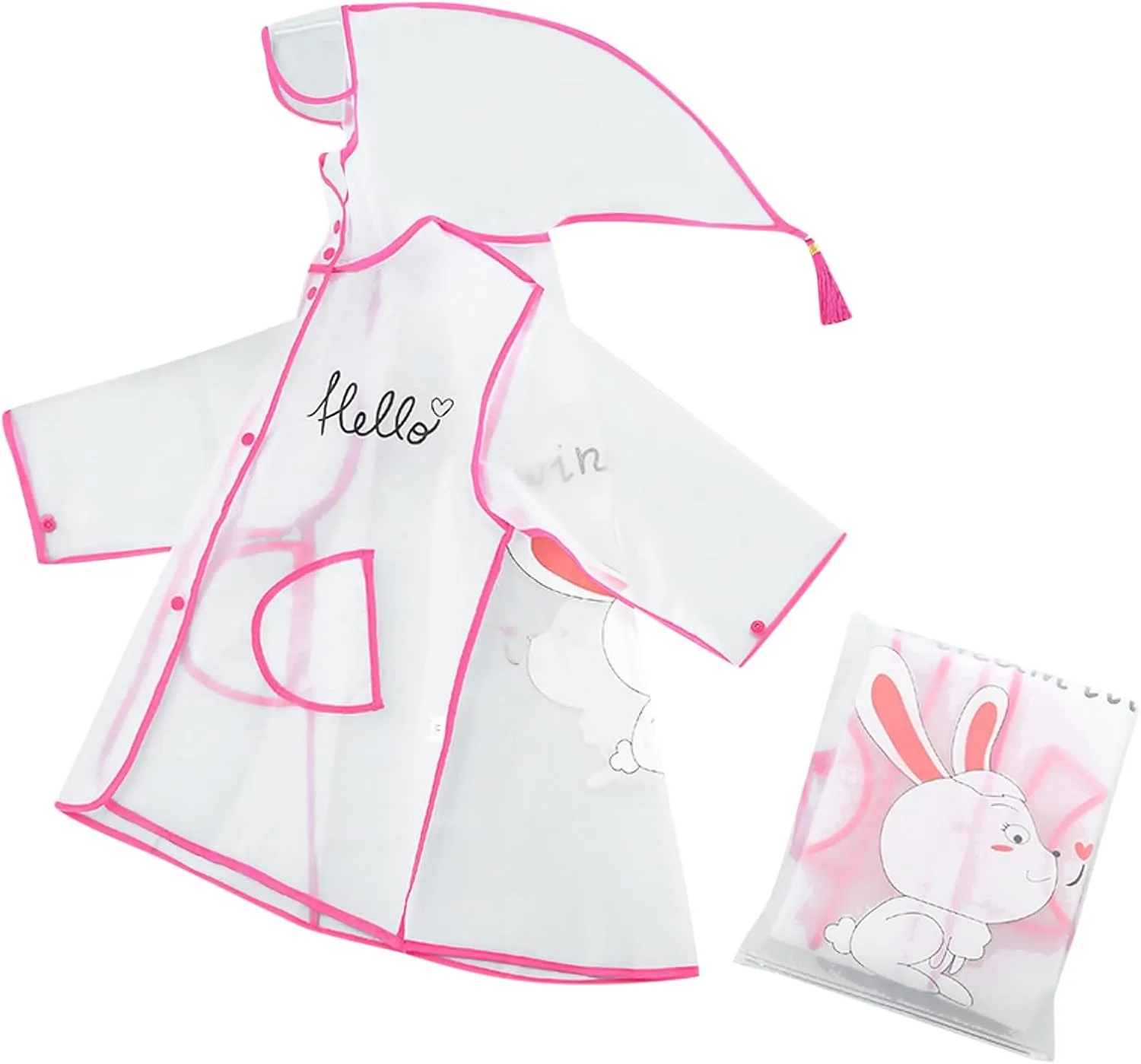 Kids Cute Cartoon Raincoats Boys Girls Lightweight Rain Jacket Coat Waterproof Rain Poncho Reusable Rainwear Kids