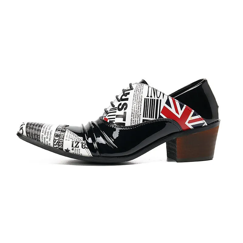 Leather shoes for men, business formal wear, genuine leather men's casual shoes, British style summer breathable and versatile pointed toe heightening shoes