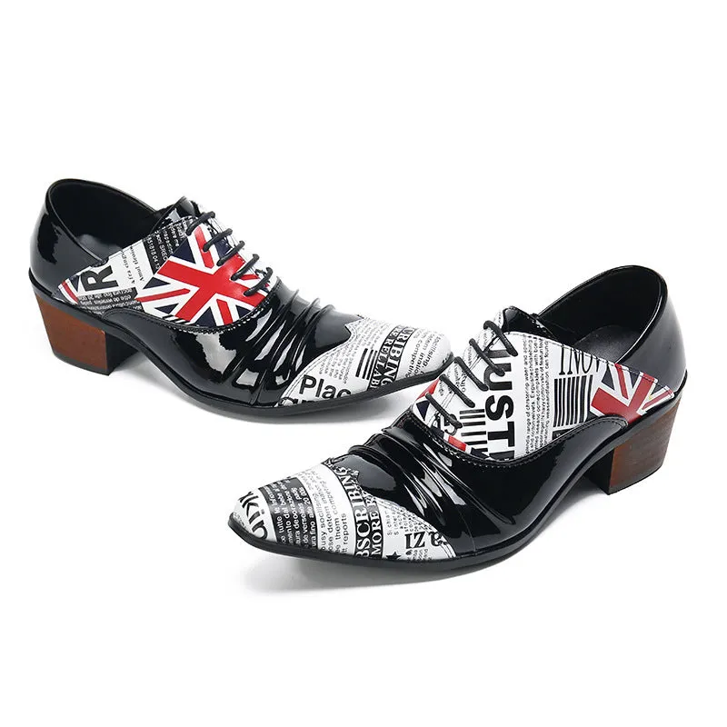 Leather shoes for men, business formal wear, genuine leather men's casual shoes, British style summer breathable and versatile pointed toe heightening shoes