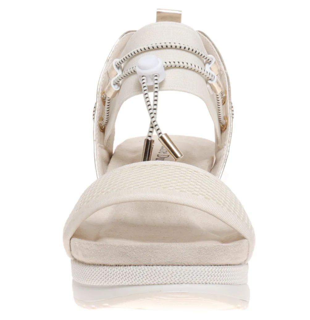 Lyra Gold Comb Wedge Sandal