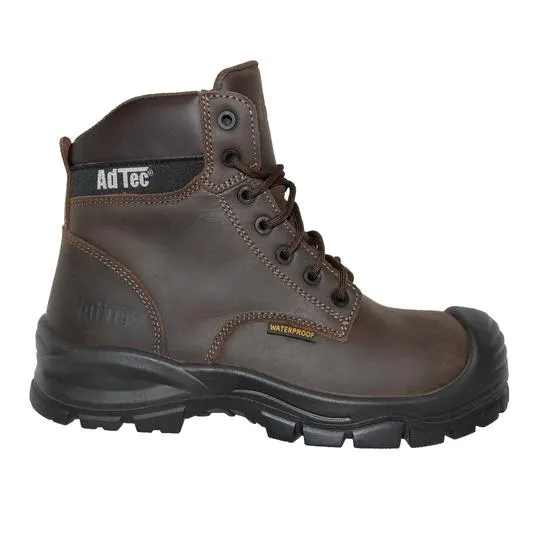 Men's 6" Brown Waterproof Composite Toe Work Leather Boots