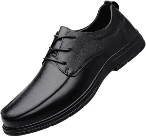 Men's Business Formal Shoes Fashion Lace Up Casual Oxford Shoes Mens Waterproof Genuine Leather Shoes