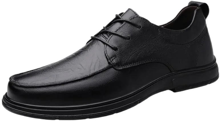 Men's Business Formal Shoes Fashion Lace Up Casual Oxford Shoes Mens Waterproof Genuine Leather Shoes