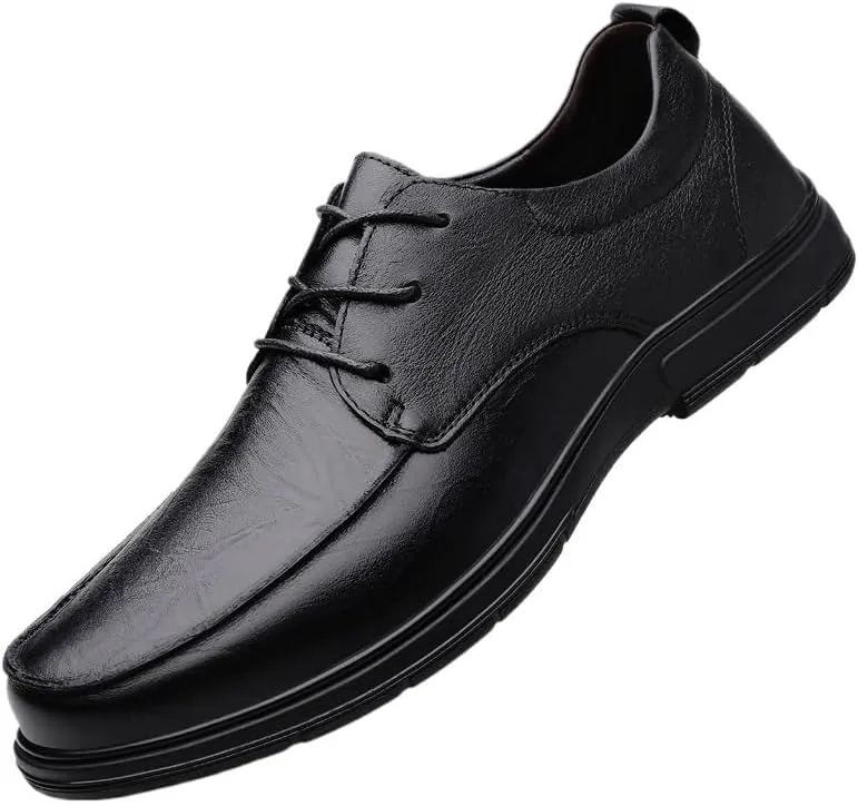Men's Business Formal Shoes Fashion Lace Up Casual Oxford Shoes Mens Waterproof Genuine Leather Shoes