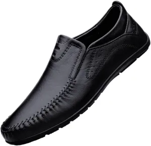 Men's Low Top Formal Business Oxford Shoes - Non-Slip Waterproof Slip-On Derby Shoes for Professionals