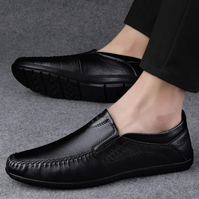 Men's Low Top Formal Business Oxford Shoes - Non-Slip Waterproof Slip-On Derby Shoes for Professionals