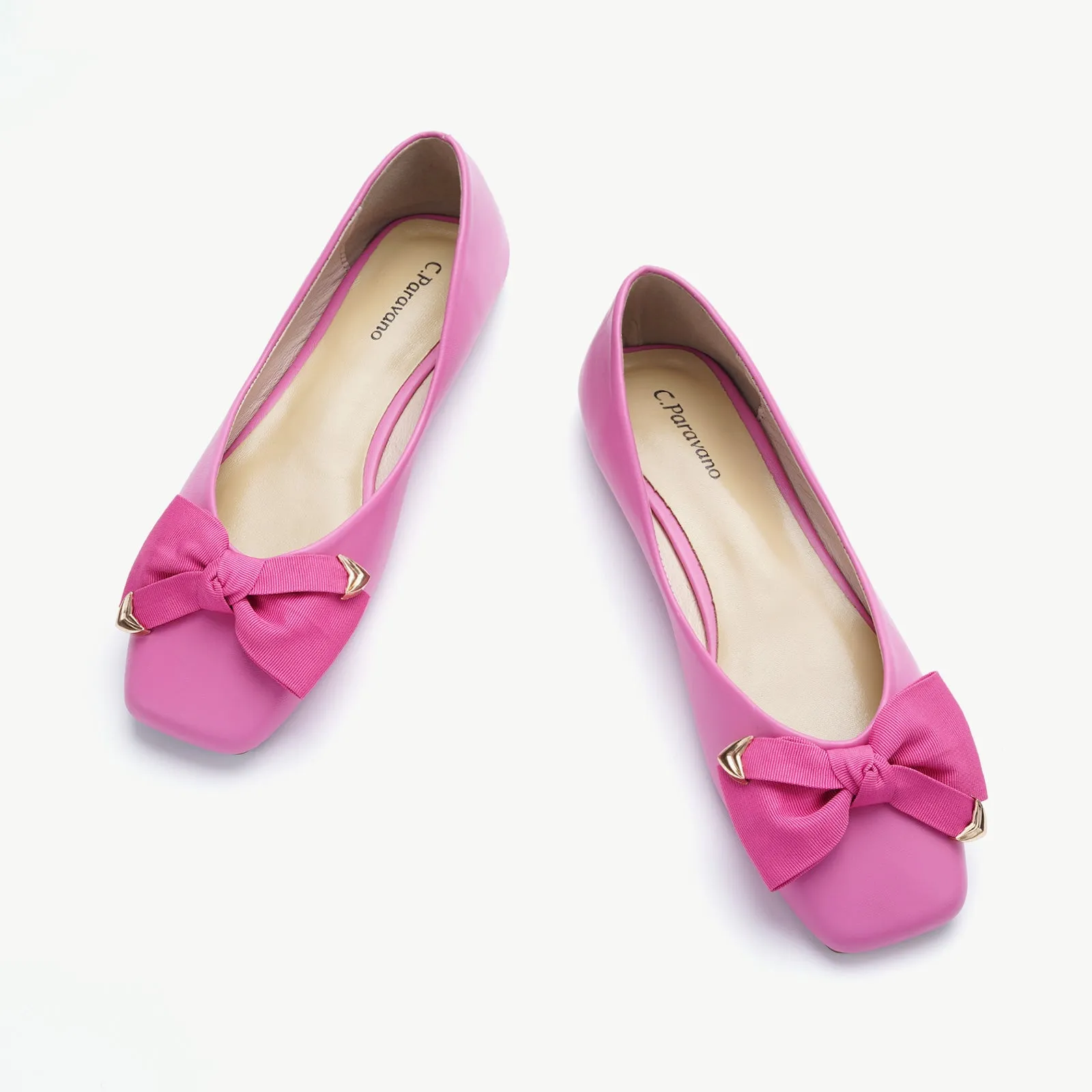 Metal Bow Ballerina Flats (Eva)