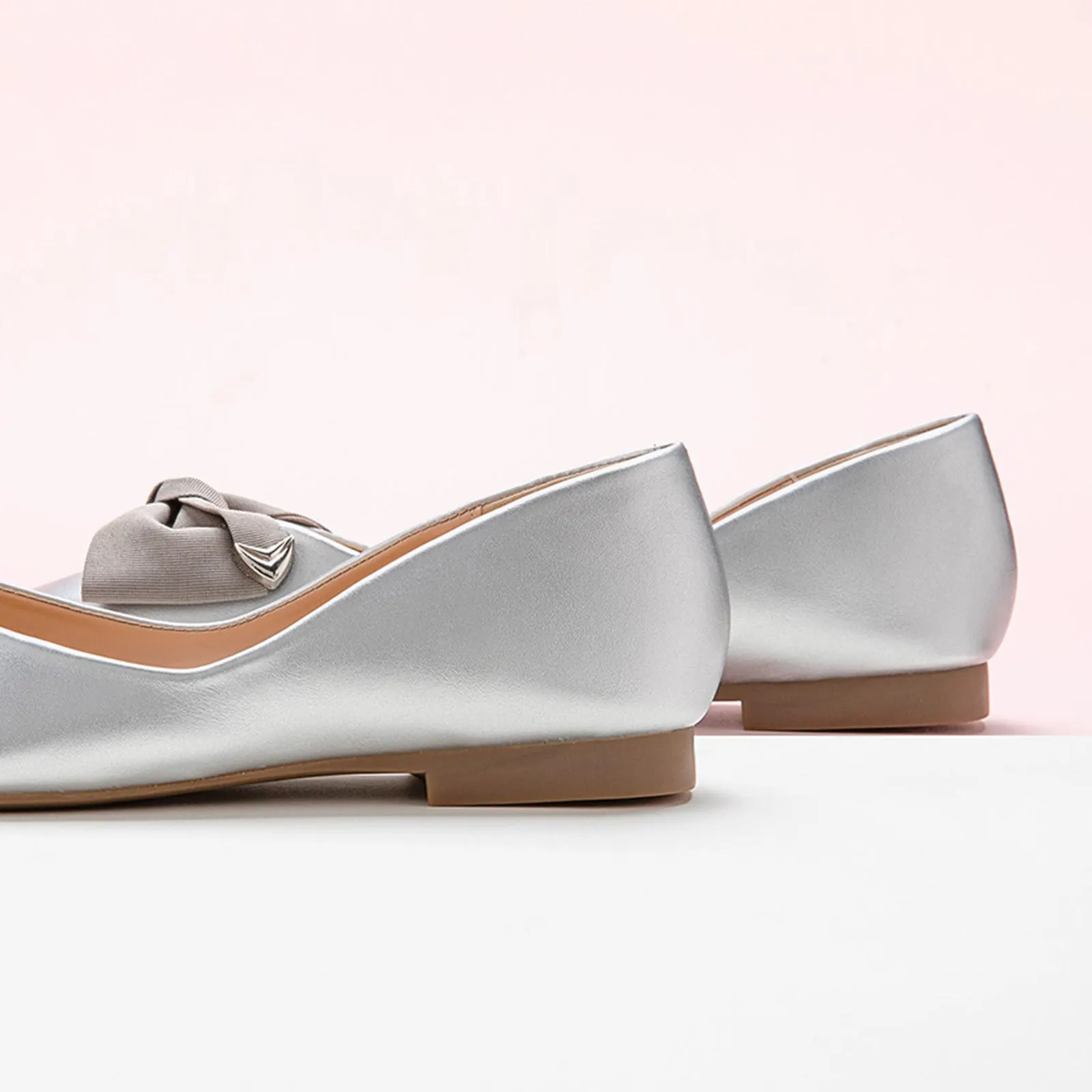 Metal Bow Ballerina Flats (Eva)