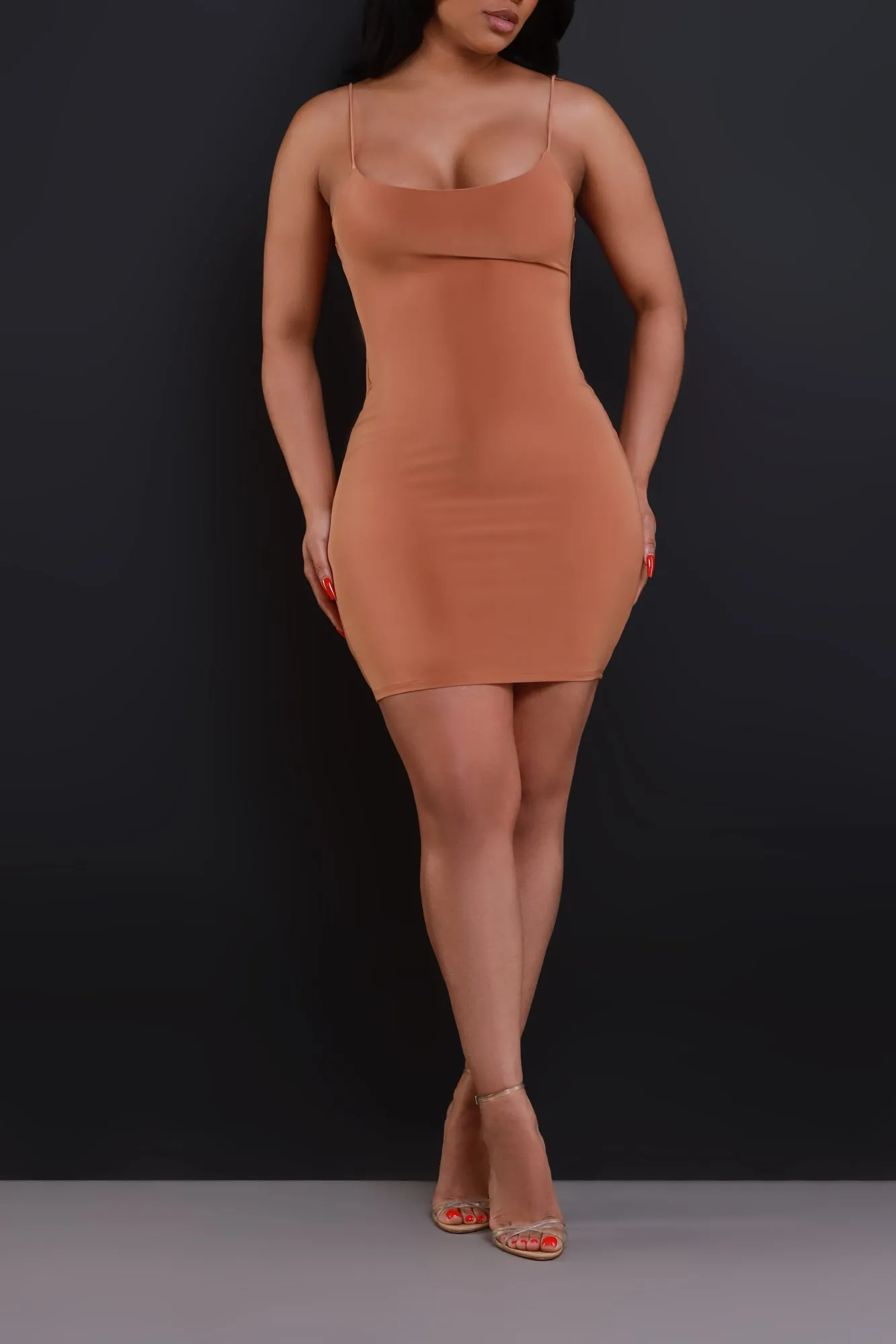 Molly Strappy Mini Dress - Clay