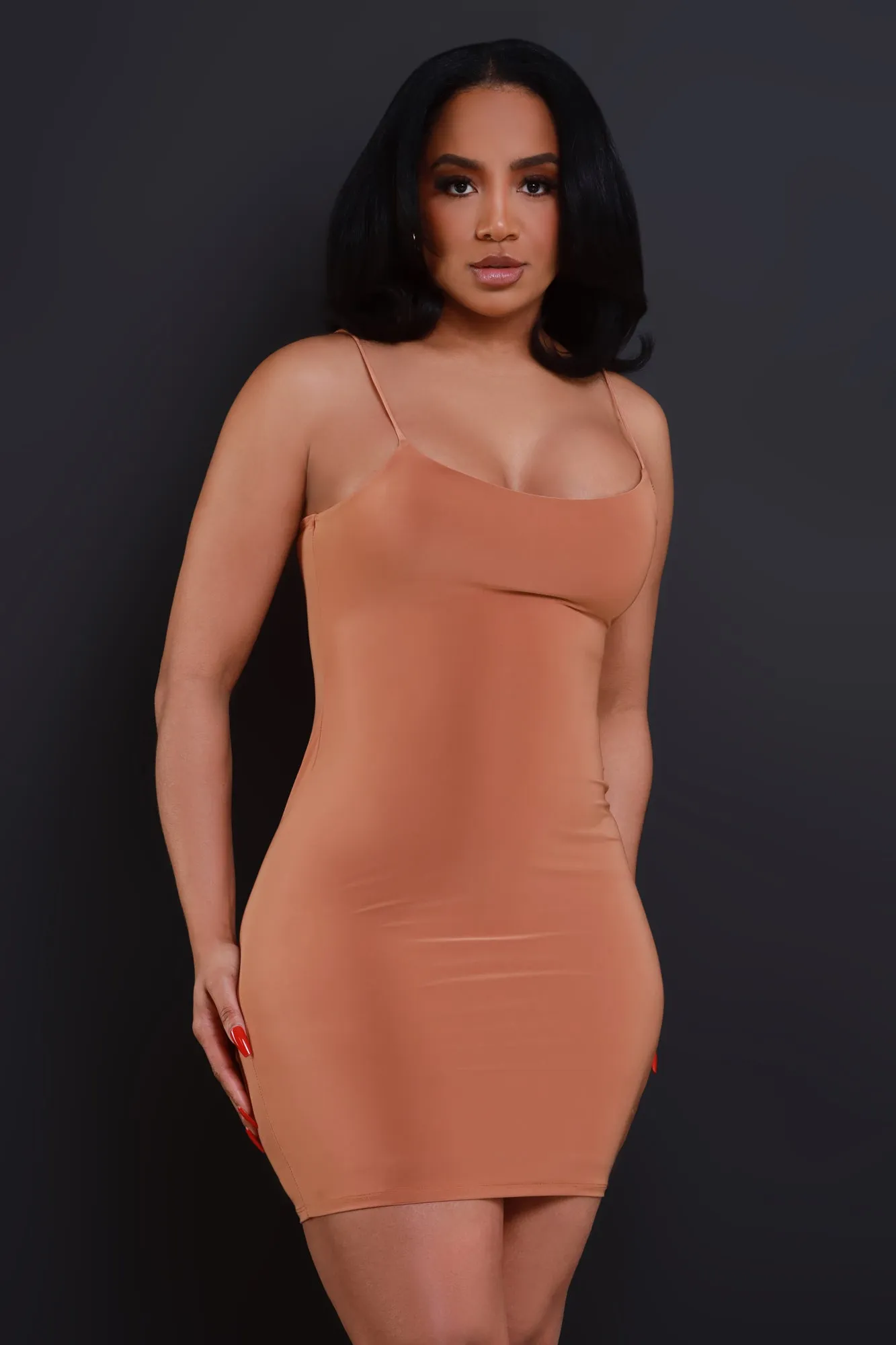 Molly Strappy Mini Dress - Clay