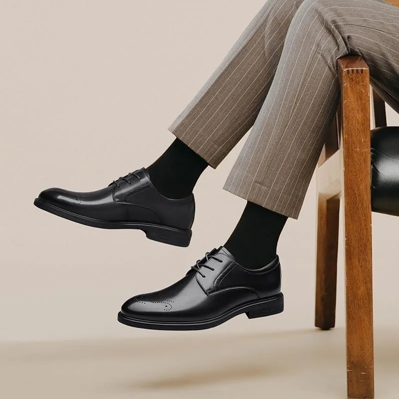 Oxford Shoes for Men's Lace Up Comfort Orthopedic Brogue Waterproof Leather Non Slip Casual
