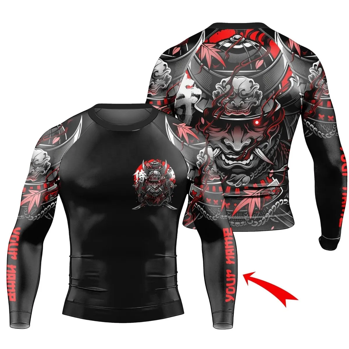 Personalized Devil Shogun Long Sleeve Rash Guard
