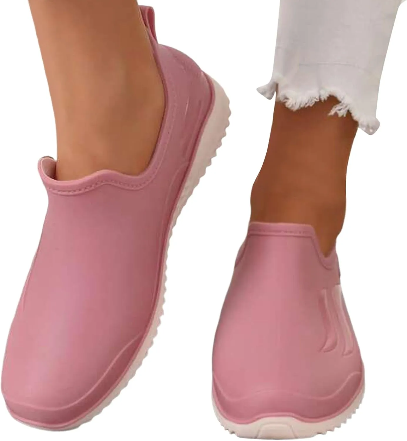 Rain Boots Women Ankle Garden Rainboot Slip On Short Rain Boots Garden Boots For Women Wide Width Waterproof Slip On Rain Shoe