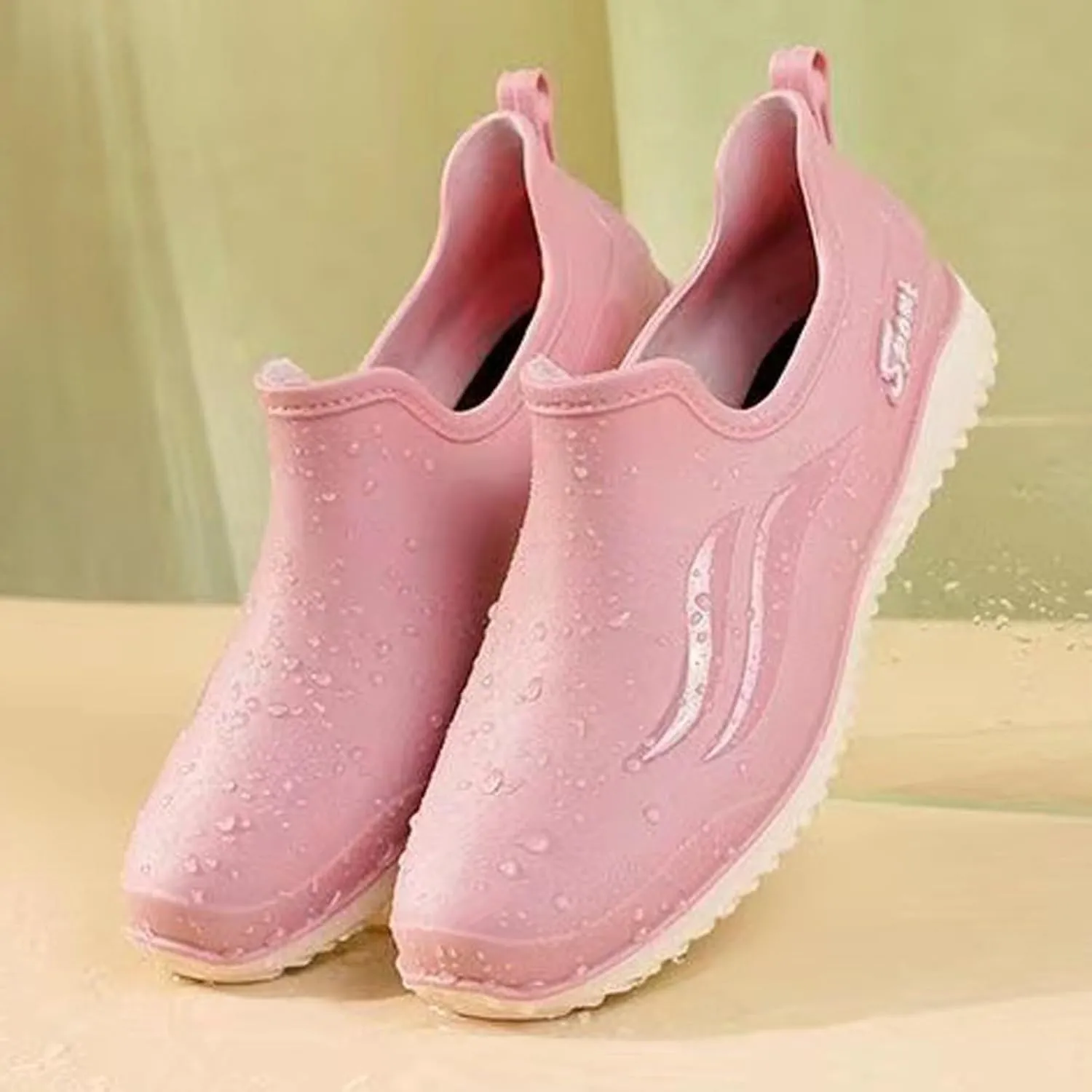 Rain Boots Women Ankle Garden Rainboot Slip On Short Rain Boots Garden Boots For Women Wide Width Waterproof Slip On Rain Shoe