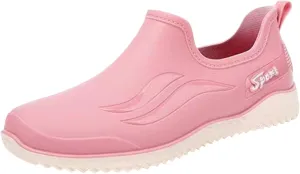 Rain Boots Women Ankle Garden Rainboot Slip On Short Rain Boots Garden Boots For Women Wide Width Waterproof Slip On Rain Shoe