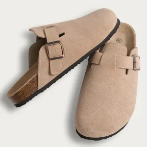 Riley Reese Suede Cork Mules