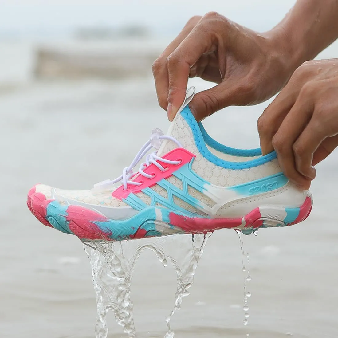 SAGUARO Quick-Dry Water Shoes for Women  Wide Toe Box Barefoot Shoes, Lightweight Breathable for Beach, Swimming and Outdoor Activities Size 6-11.5