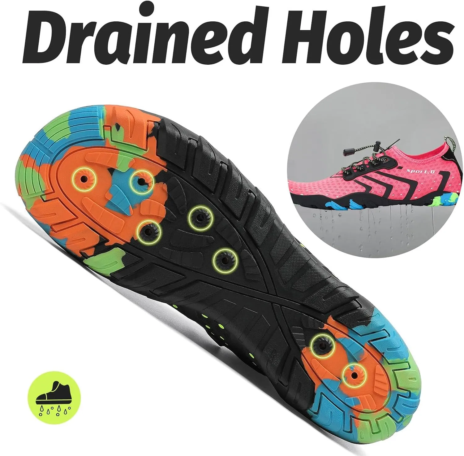SAGUARO Water Shoes Women  Swim Shoes, Quick-Dry Barefoot Aqua Socks for Beach, Pool, Surfing and Outdoor Activities