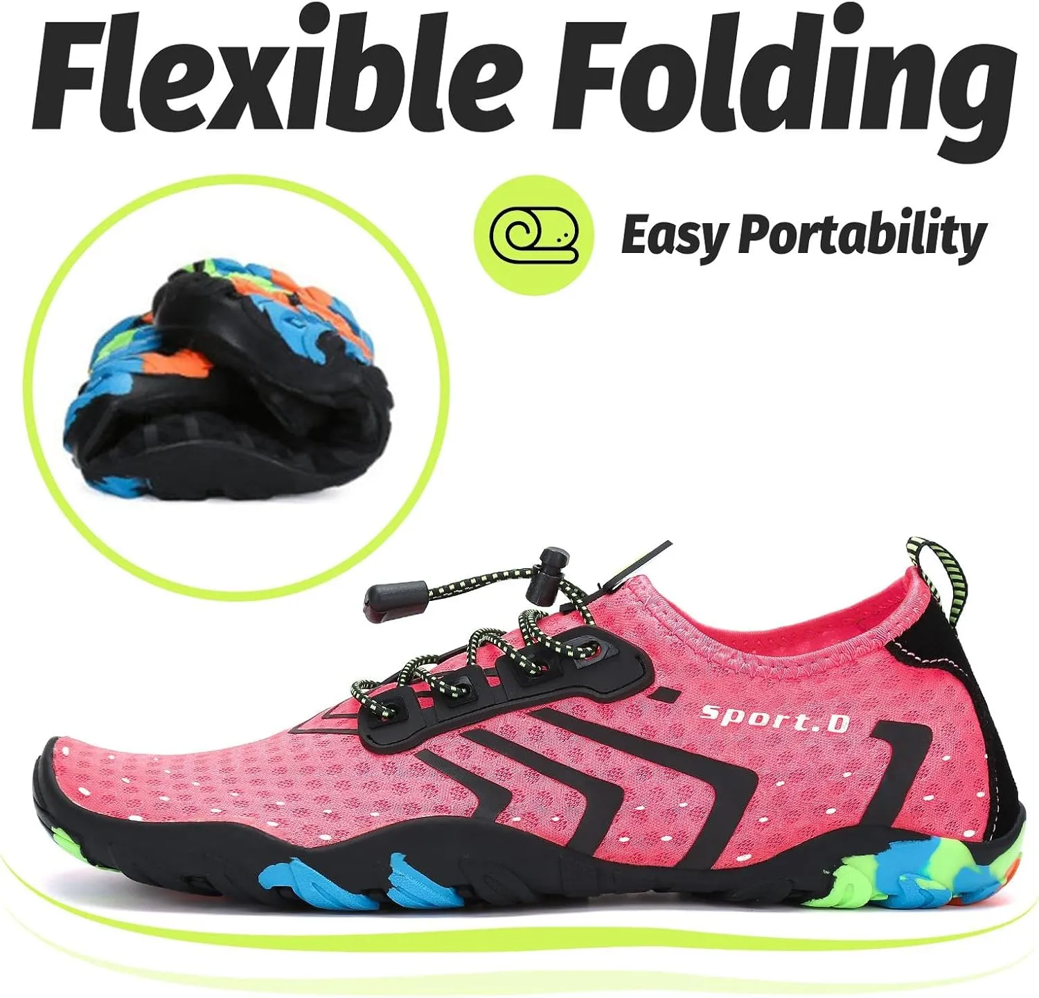 SAGUARO Water Shoes Women  Swim Shoes, Quick-Dry Barefoot Aqua Socks for Beach, Pool, Surfing and Outdoor Activities