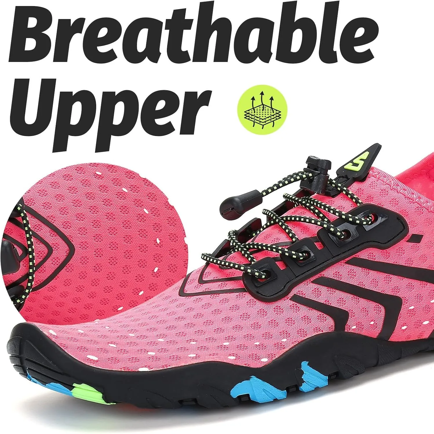 SAGUARO Water Shoes Women  Swim Shoes, Quick-Dry Barefoot Aqua Socks for Beach, Pool, Surfing and Outdoor Activities