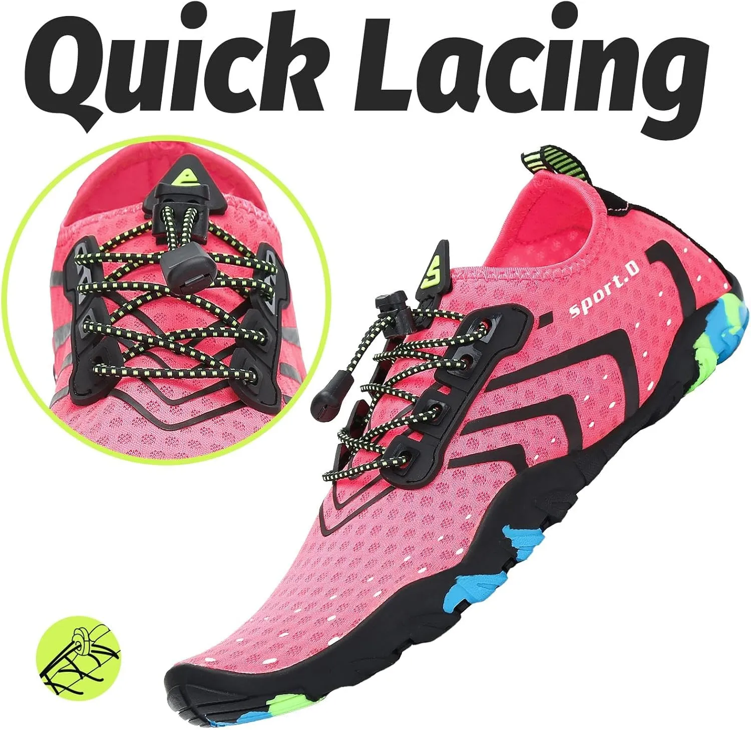 SAGUARO Water Shoes Women  Swim Shoes, Quick-Dry Barefoot Aqua Socks for Beach, Pool, Surfing and Outdoor Activities
