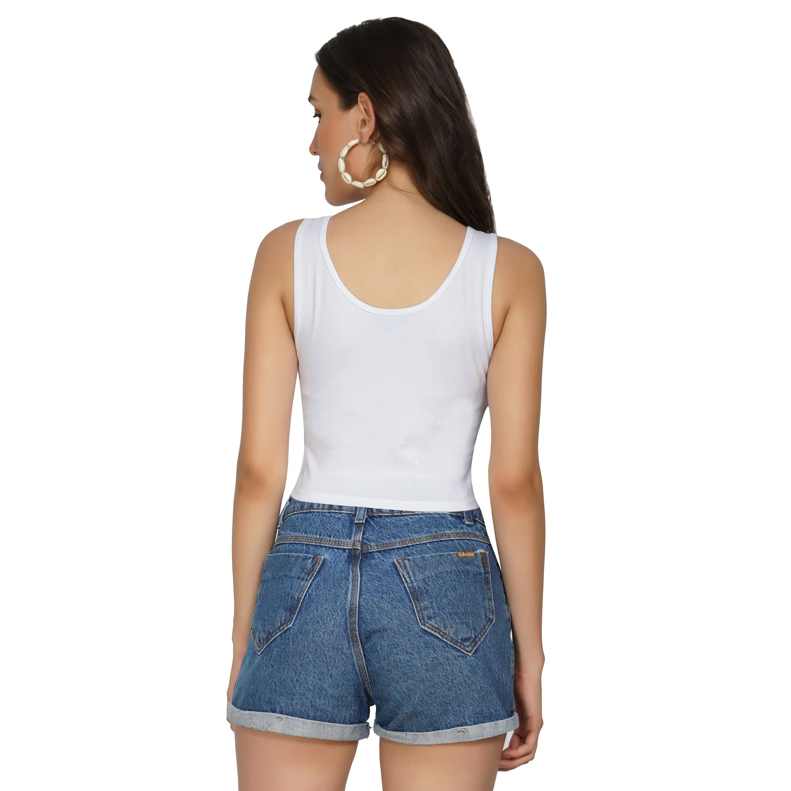 SLAY. Women's Limtied Edition Silver Foil Printed Crop Top Matte Finish