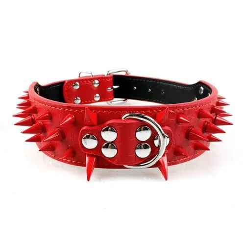 Spiked Leather Dog Collar