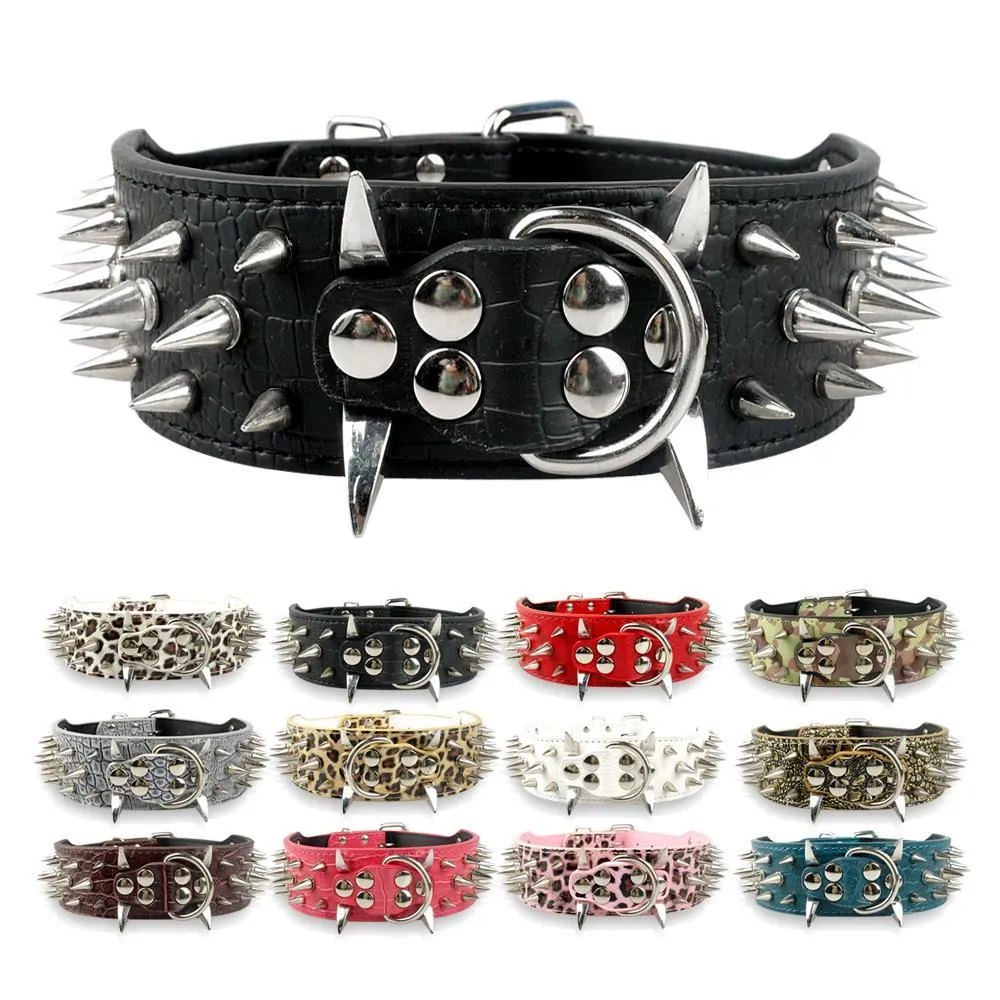 Spiked Leather Dog Collar