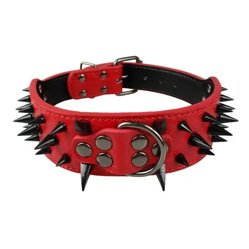 Spiked Leather Dog Collar