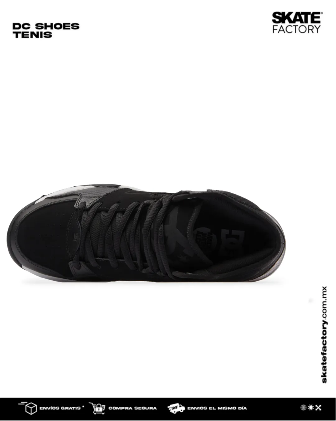 TENIS DC SHOES CABALLERO VERSATILE HI NEGRO ROJO
