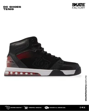 TENIS DC SHOES CABALLERO VERSATILE HI NEGRO ROJO