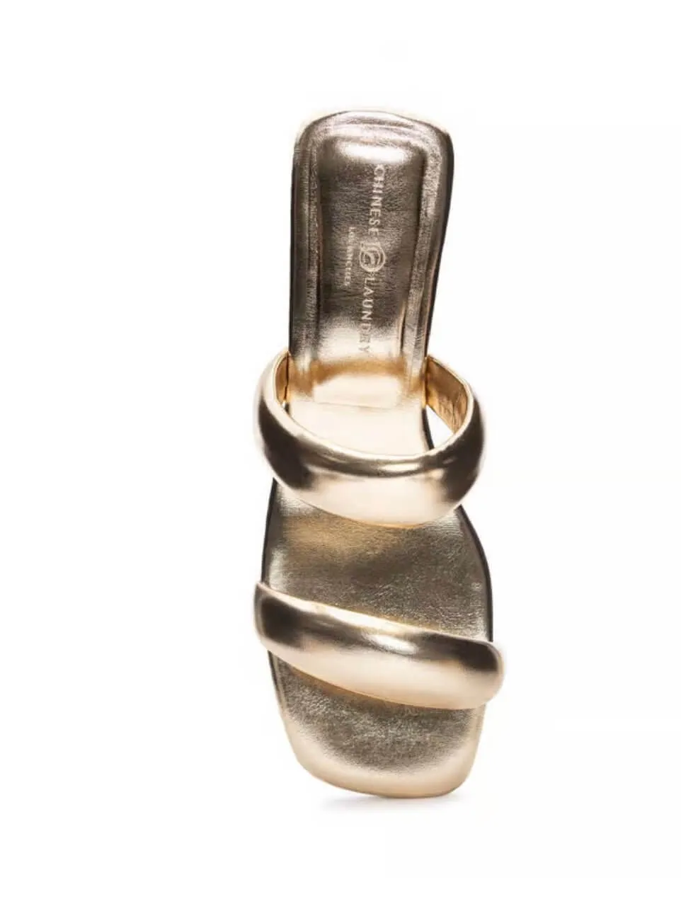The Ali Slide: Gold Strap 2" Sandal