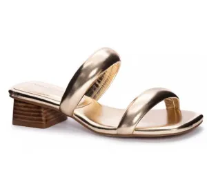 The Ali Slide: Gold Strap 2" Sandal
