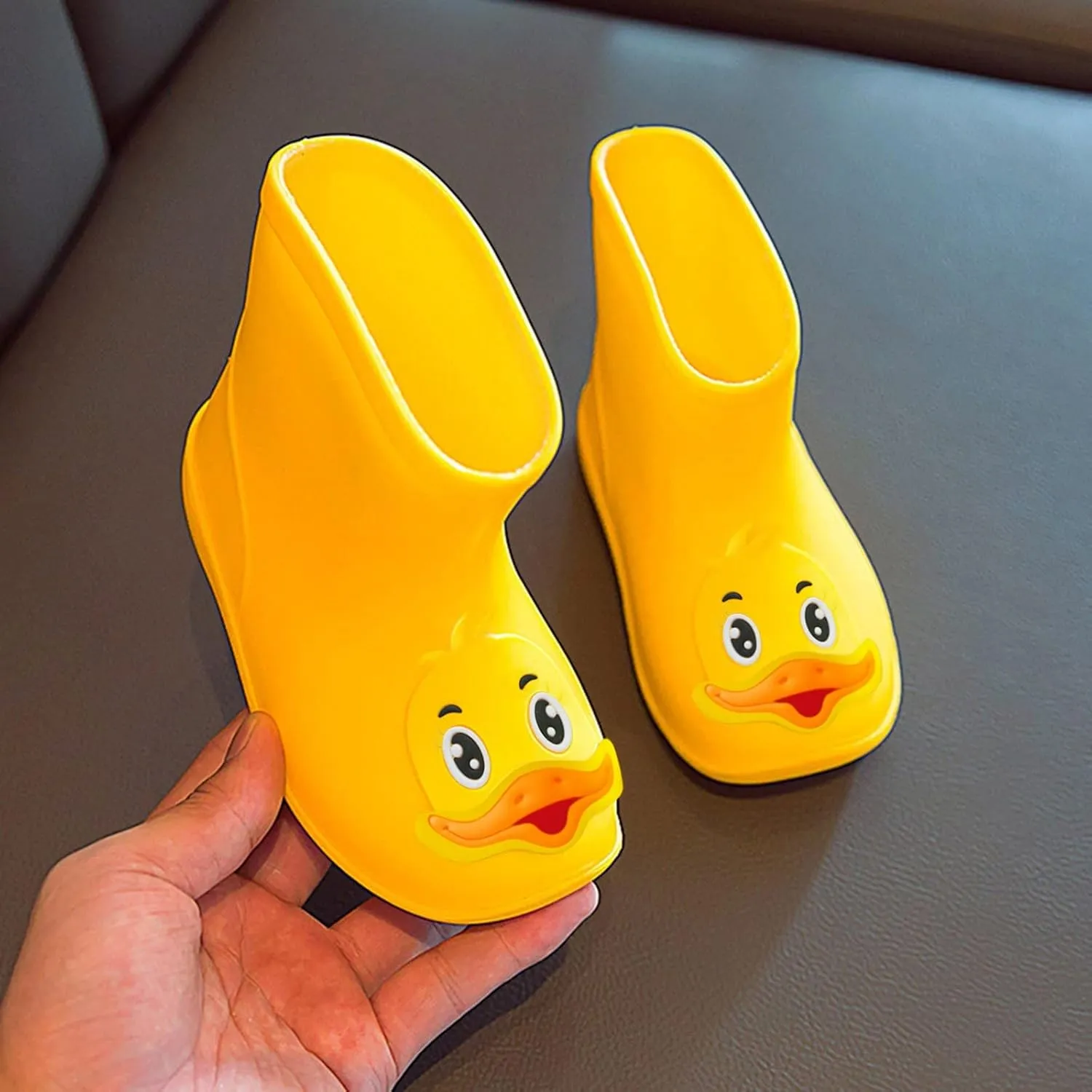 Toddler Baby Rain Boots Boys Girls Cute Cartoon Waterproof Lightweight Anti-Slip Rubber Ankle Rainboots Water Shoes
